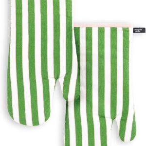Kate Spade New York Botanical Stripe Oven Mitt 2-Pack Set, 7″ x 13″, Green/Pink Kate Spade New York Botanical Stripe Oven Mitt 2-Pack Set, 7″ x 13″, Green/Pink