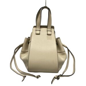 Auth LOEWE Hammocks Drawstring Small Bag – Cream Linen Calf Leather Handbag Auth LOEWE Hammocks Drawstring Small Bag – Cream Linen Calf Leather Handbag
