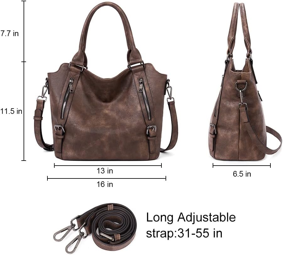 CLUCI Satchel Bags for Women Soft Leather Purses Handbags Crossbody Bags Tote Fashion Hobo Shoulder Bags Roomy - Image 3