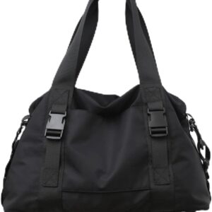 Crystine Black Travel Duffel Bag, Foldable Lightweight Tote Sports Travel Shopping Bag Gym Tote Weekender Overnight Duffel Bag (Black) Crystine Black Travel Duffel Bag, Foldable Lightweight Tote Sports Travel Shopping Bag Gym Tote Weekender Overnight Duffel Bag (Black)