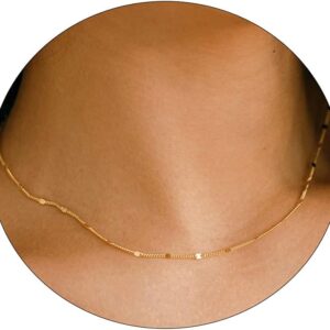 Beriso 14K Gold/Silver Plated Satellite Choker Shining Dots Station Box Chain 3 Blue Beads Sparkle Chain Necklace Open Hearts Open Stars Link Chain Exquisite Jewelry Gifts for Women Mom Girlfriend Beriso 14K Gold/Silver Plated Satellite Choker Shining Dots Station Box Chain 3 Blue Beads Sparkle Chain Necklace Open Hearts Open Stars Link Chain Exquisite Jewelry Gifts for Women Mom Girlfriend