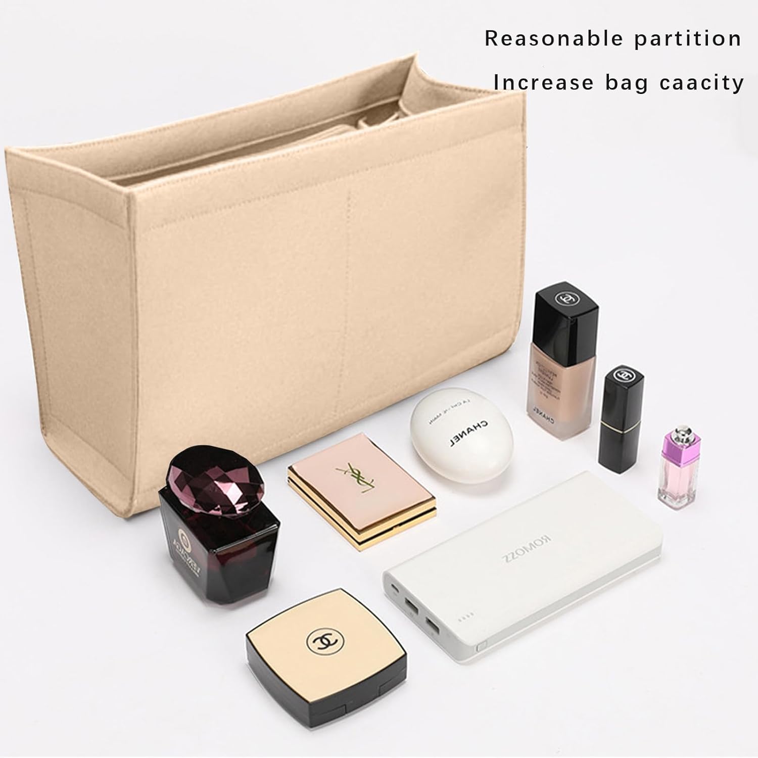 Lckaey purse insert organizer for marc jacobs small tote bag Felt insert Y065Khaki-S - Image 4