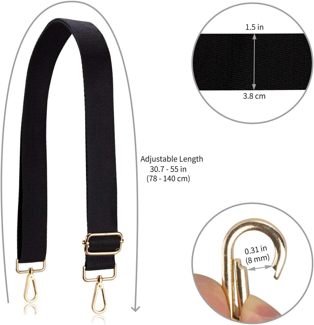 Allzedream Crossbody Bag Strap Soft Adjustable Replacement Purse Straps, Black, Medium, Stylish - Image 5