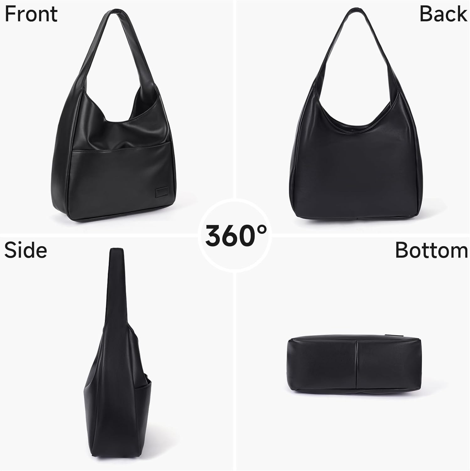 VOSTEVAS Faux Leather Tote Bag for Women Retro Trendy Hobo Purse College Shoulder Handbag with Magnetic Closure - Image 5