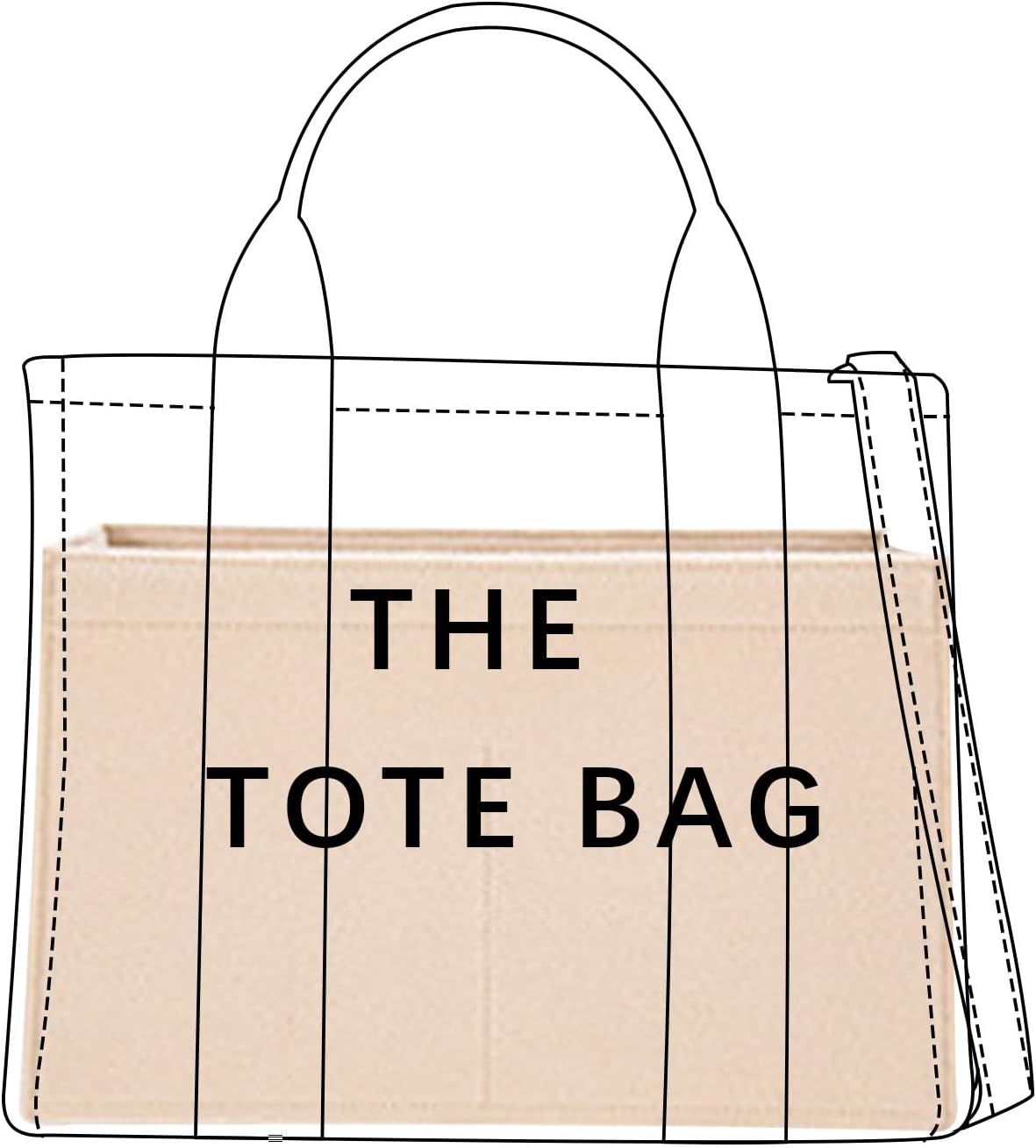 Lckaey purse insert organizer for marc jacobs small tote bag Felt insert Y065Khaki-S - Image 2