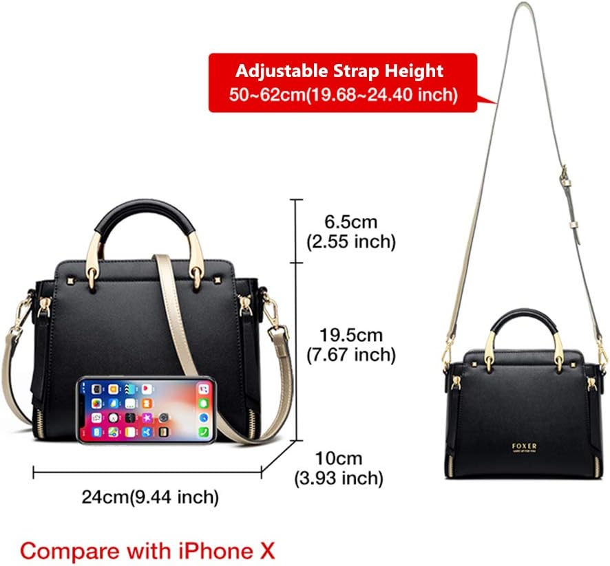 Leather Handbags for Women, Ladies Top-handle Bags with Adjustable Strap - Image 2
