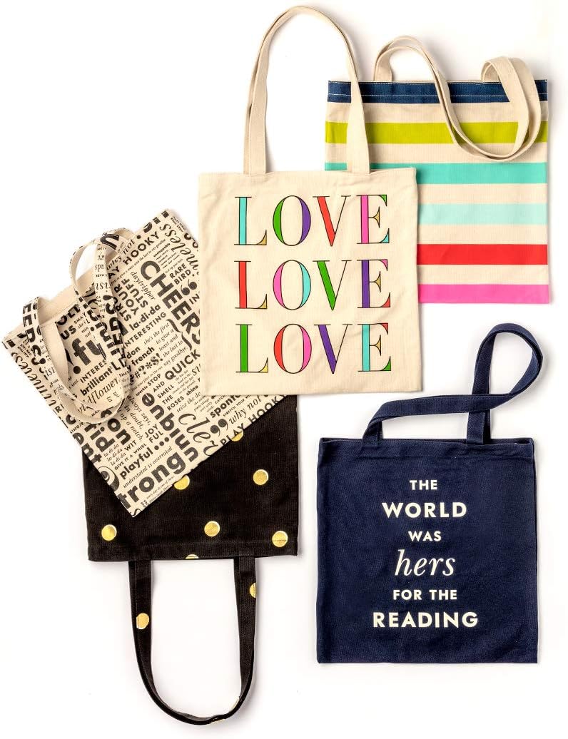 Kate Spade New York Black Canvas Tote Bag with Interior Pocket, Scatter Dot - Image 5