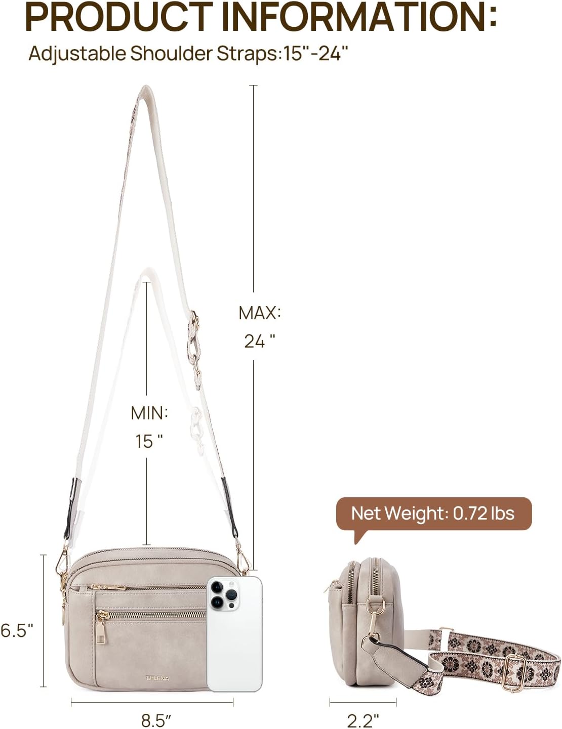 Telena Crossbody Purse for Women Small Crossbody Bags Trendy Vegan Leather Shoulder Handbags with Adjustable Strap - Image 4