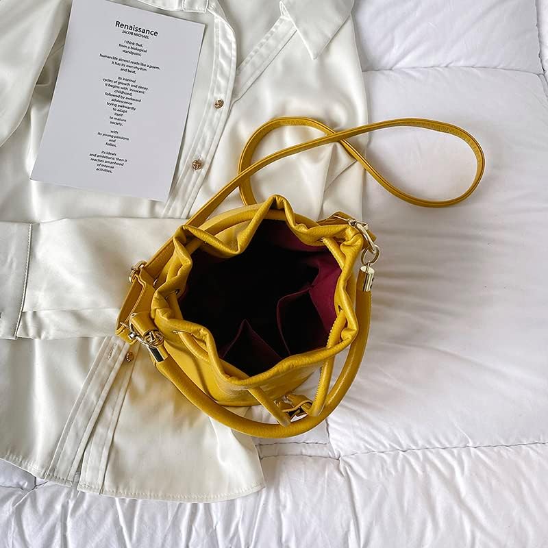 Small Bucket Bag for Women, Leather Bucket Bag Purses, Crossbody/Handbag/Hobo Bag(7.9 * 7.9 * 8.3in) - Image 6