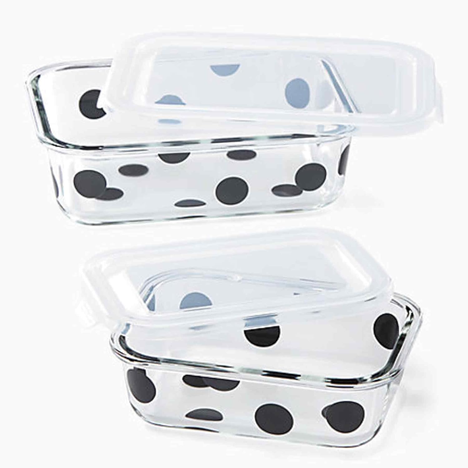 Kate Spade 875251 Deco Dot 2-Piece Rectangular Food Storage Set - Image 2