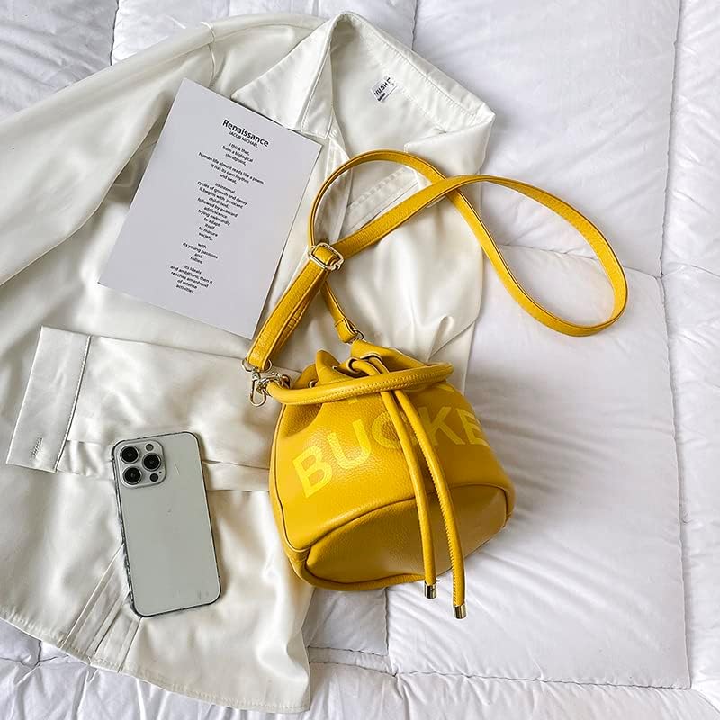 Small Bucket Bag for Women, Leather Bucket Bag Purses, Crossbody/Handbag/Hobo Bag(7.9 * 7.9 * 8.3in) - Image 5