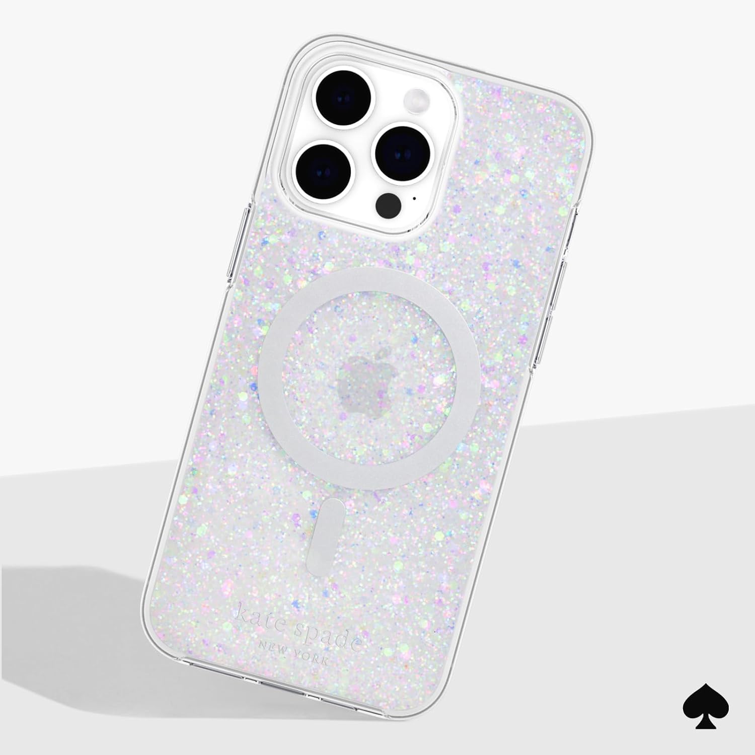 kate spade new york Apple iPhone 15 Pro Max Case, Compatible with MagSafe Phone Cover - Chunky Glitter Iridescent - Image 6