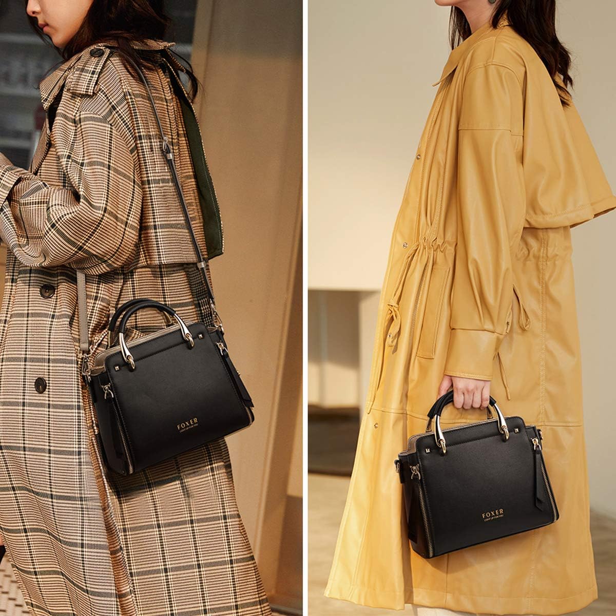 Leather Handbags for Women, Ladies Top-handle Bags with Adjustable Strap - Image 4