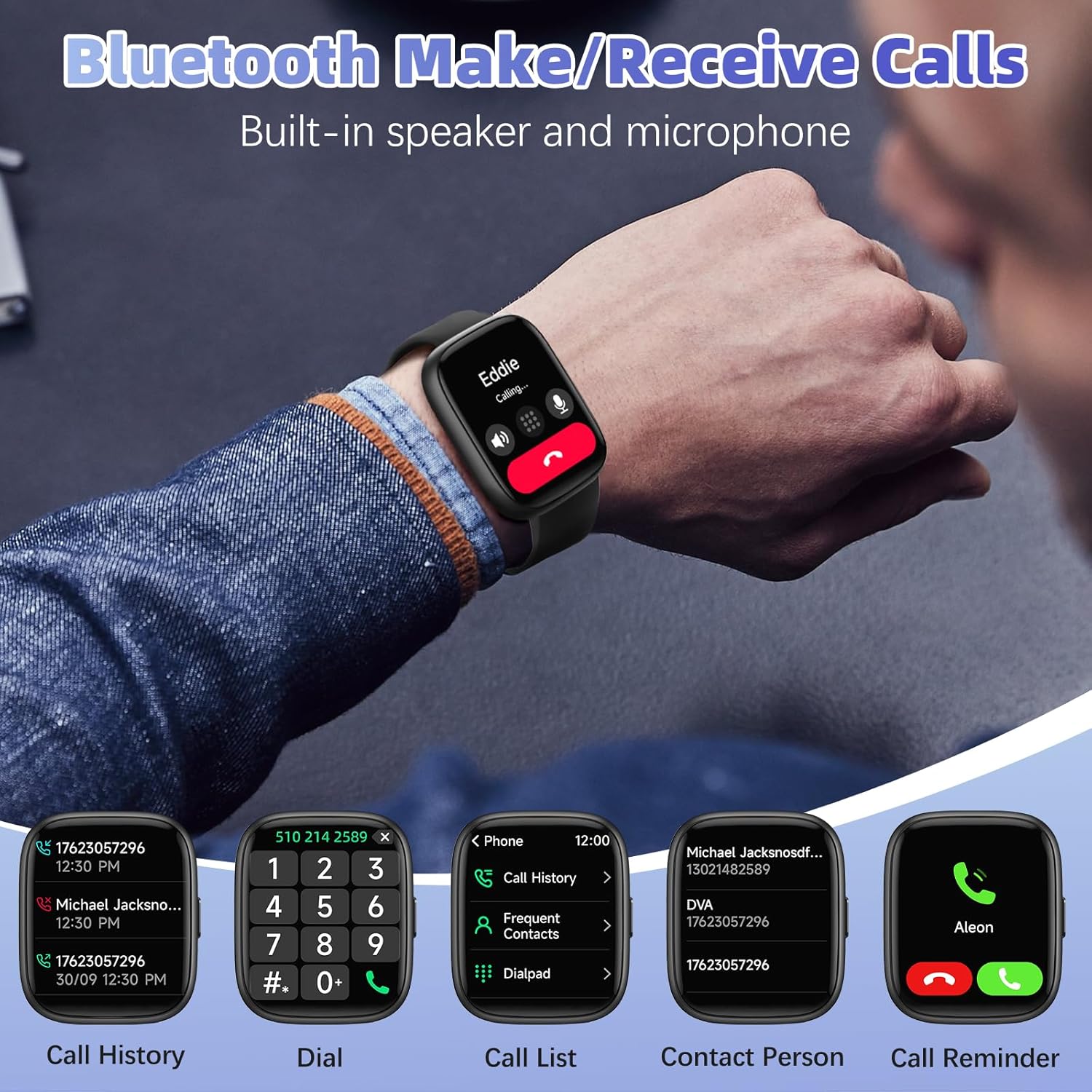 MILOUZ Smart Watch for Men Women(Answer/Make Calls),Alexa Built-in,1.83" HD Touch Screen Fitness Watch, Heart Rate/SpO2/Sleep Monitor IP68 Waterproof 100 Sports Modes Smartwatch for Android iOS(Black) - Image 2