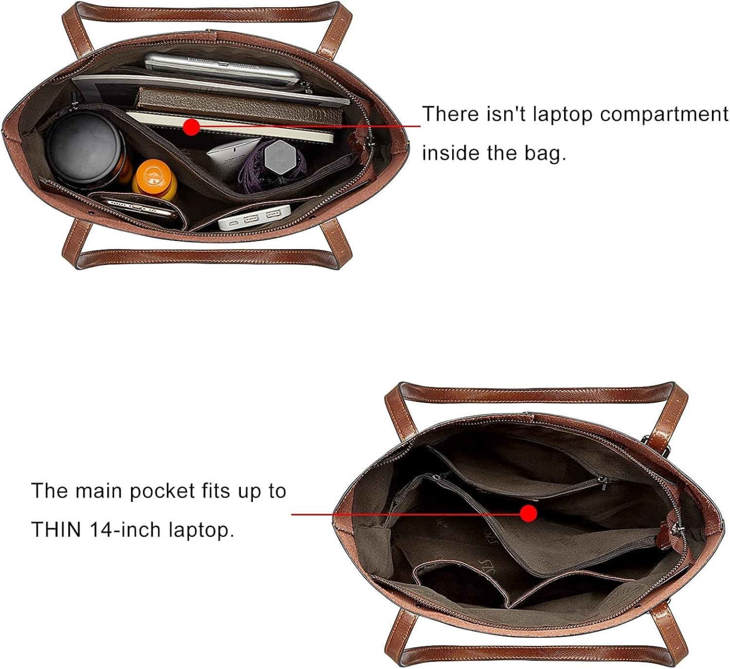 S-ZONE Vintage Genuine Leather Tote Shoulder Bag Handbag Big Large Capacity Upgraded 2.0 - Image 5