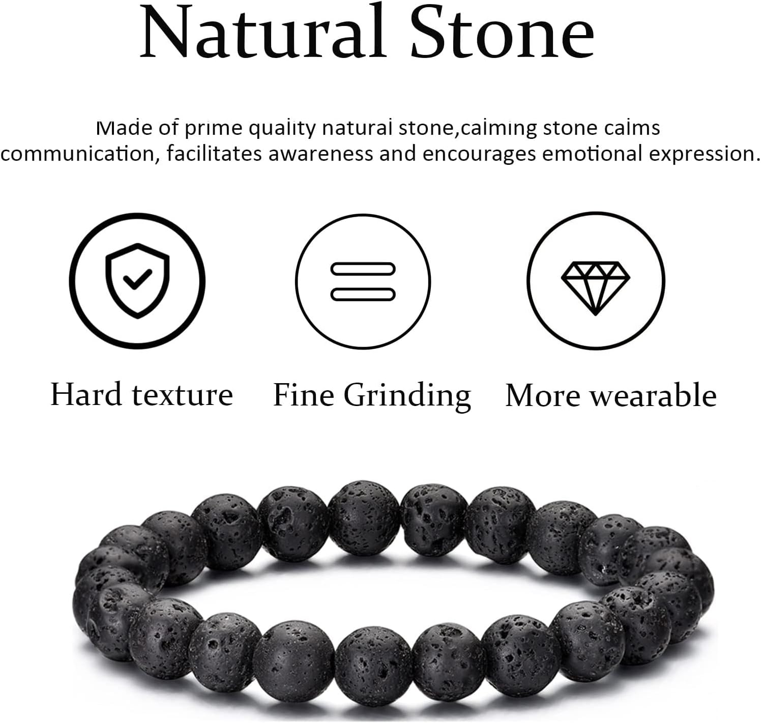Hipwope 4Pcs Men Bracelet Set Tigers Eye Bracelet Lava Rock Bracelets Moonstone Bracelet Blue Beaded Bracelet Obsidian Bracelet Men/Women Can Wear Summer Bracelets Charm Bracelets for Women - Image 5