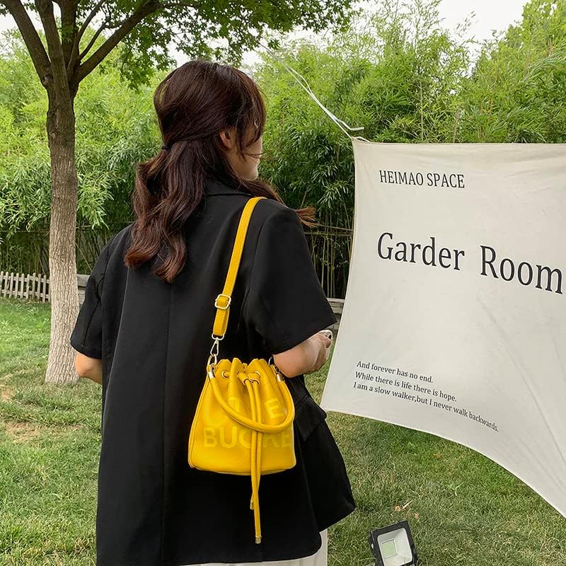 Small Bucket Bag for Women, Leather Bucket Bag Purses, Crossbody/Handbag/Hobo Bag(7.9 * 7.9 * 8.3in) - Image 4