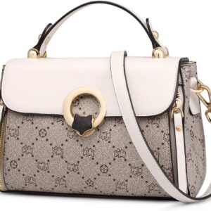 FOXLOVER Small Crossbody Bag for Women PVC Leather Detachable Strap Lightweight Twist Lock Flap FOXLOVER Small Crossbody Bag for Women PVC Leather Detachable Strap Lightweight Twist Lock Flap