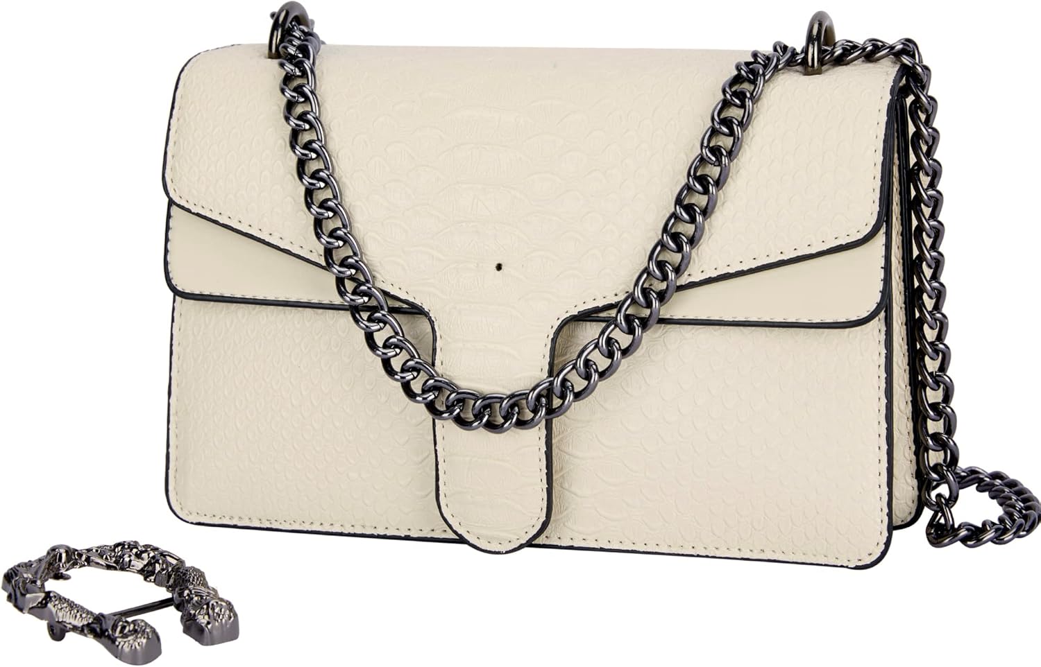 Stylish Chain Satchel Handbags for Women - Luxury Snakeskin Print Leather Shoulder Crossbody Bag Evening Clutch Tote Purse - Image 8