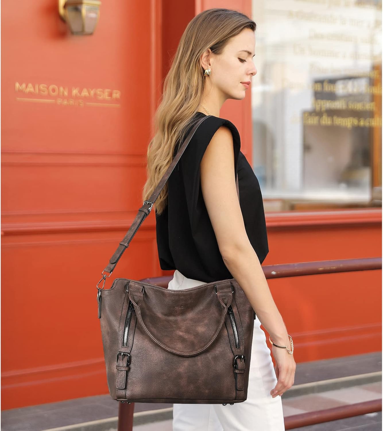 CLUCI Satchel Bags for Women Soft Leather Purses Handbags Crossbody Bags Tote Fashion Hobo Shoulder Bags Roomy - Image 2