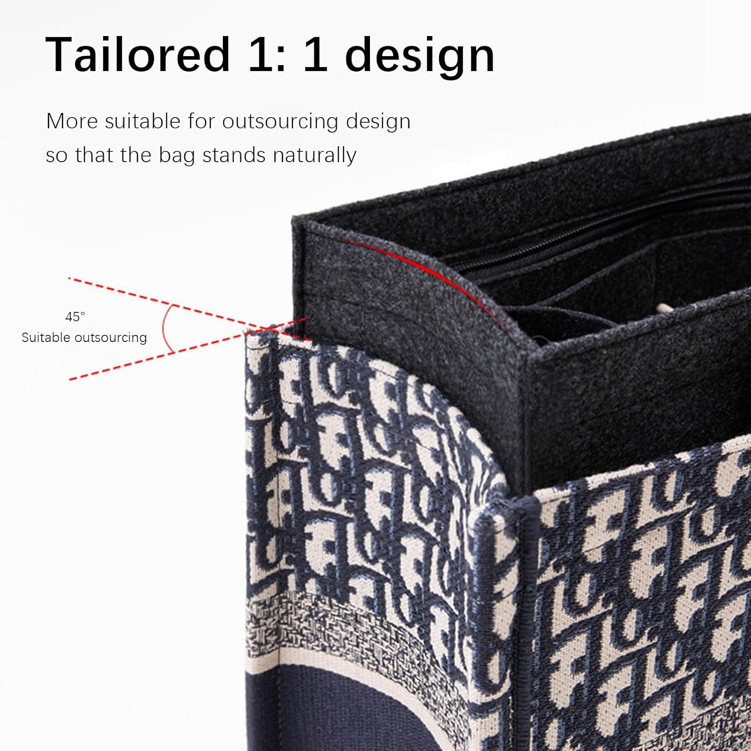 Lckaey purse organizer canvas for marc jacobs organizer Felt insert bag organizer tote organizer insert, Black, Large - Image 4