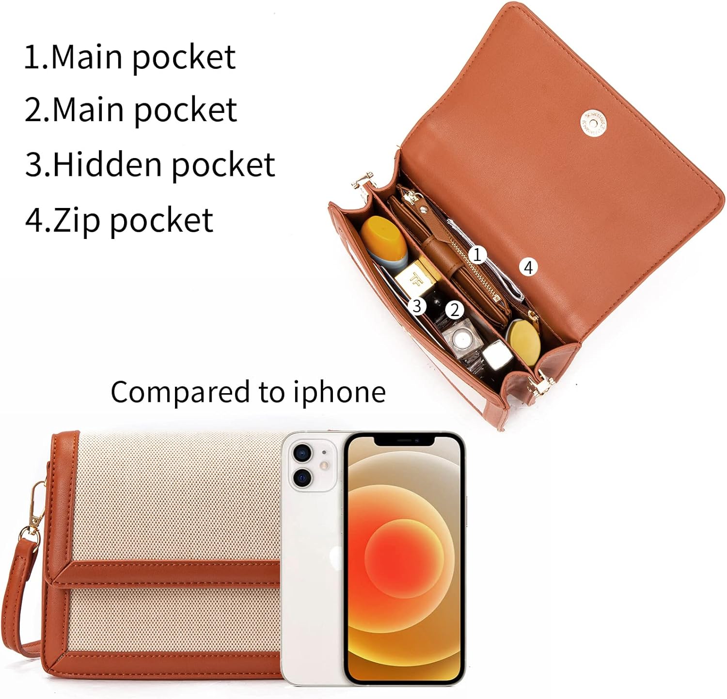 Telena Crossbody Bags for Women Cellphone Purse Wallet Shoulder Bag - Image 6