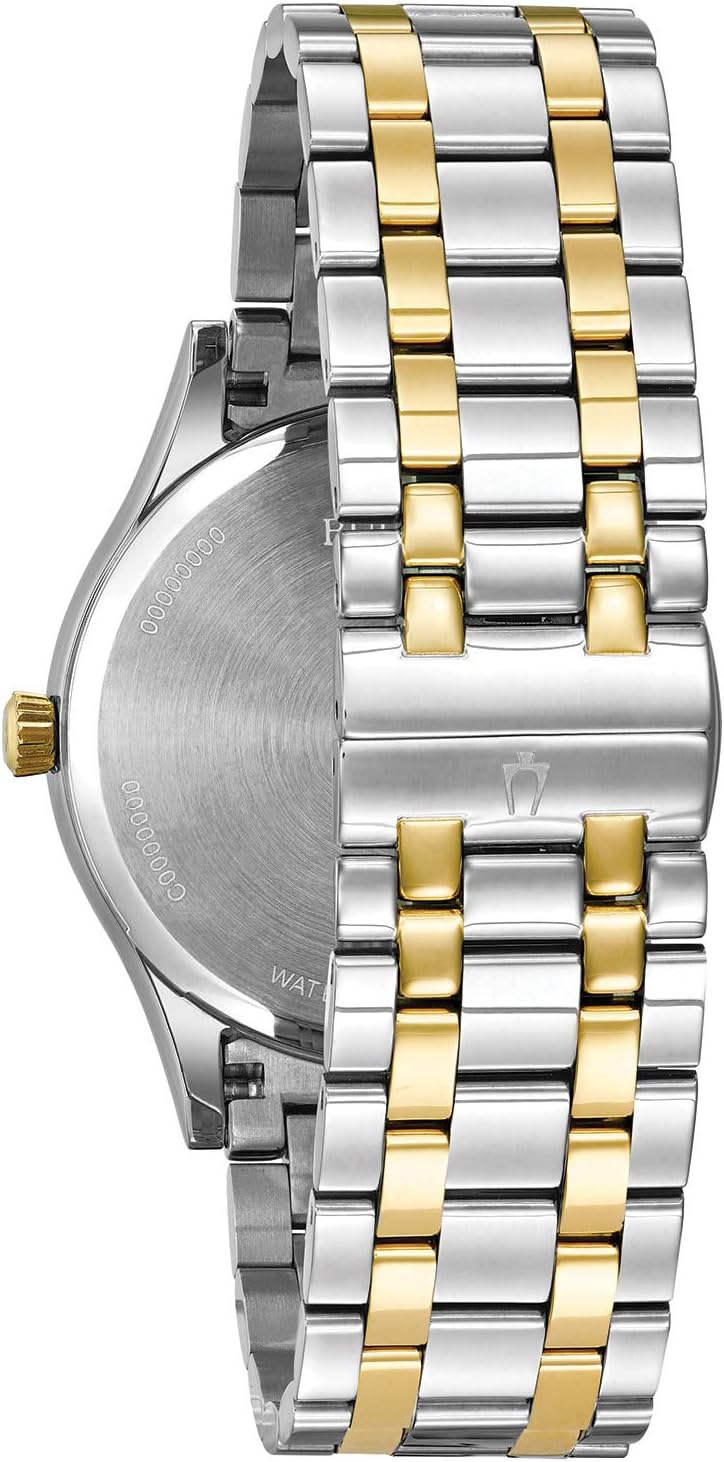 Bulova Men's Classic Stainless Steel Watch with Diamonds and Day Date - Image 3