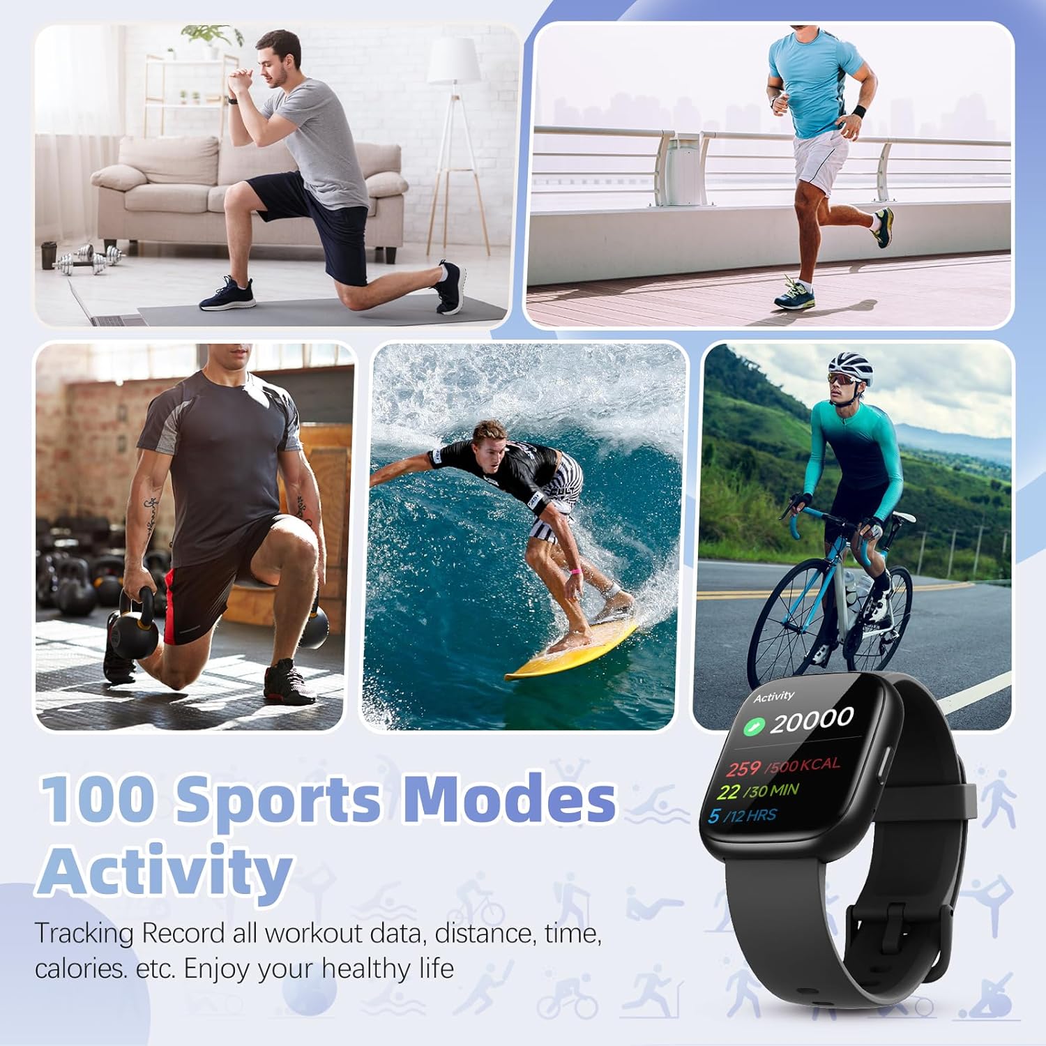 MILOUZ Smart Watch for Men Women(Answer/Make Calls),Alexa Built-in,1.83" HD Touch Screen Fitness Watch, Heart Rate/SpO2/Sleep Monitor IP68 Waterproof 100 Sports Modes Smartwatch for Android iOS(Black) - Image 5