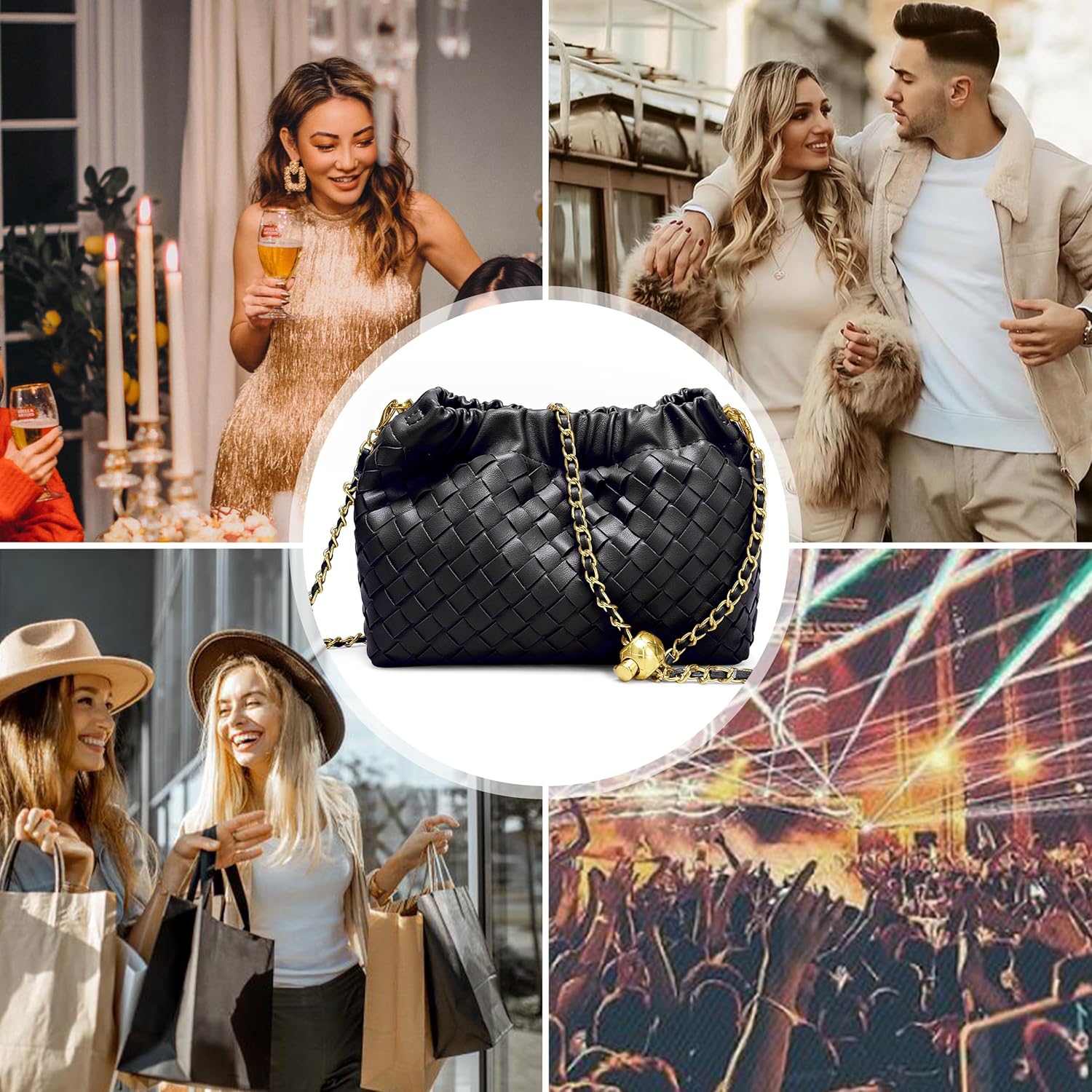 Small Crossbody Bag For Women Trendy.Dumpling Bag Clutch Purse For Women Evening Bag Cloud Purse Vegan Leather Hobo Bag - Image 7