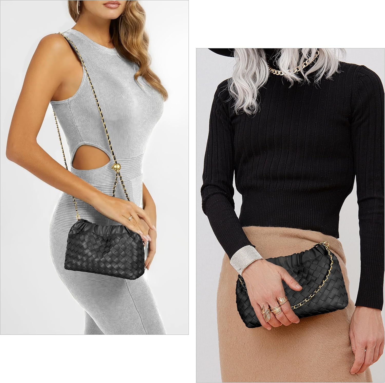 Small Crossbody Bag For Women Trendy.Dumpling Bag Clutch Purse For Women Evening Bag Cloud Purse Vegan Leather Hobo Bag - Image 3