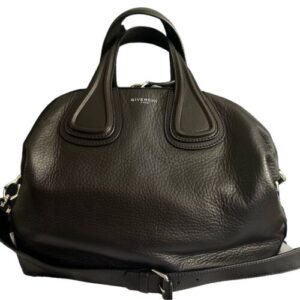 Givenchy Nightingale Two Way Handbag Black Leather w/ Crossbody Strap Givenchy Nightingale Two Way Handbag Black Leather w/ Crossbody Strap