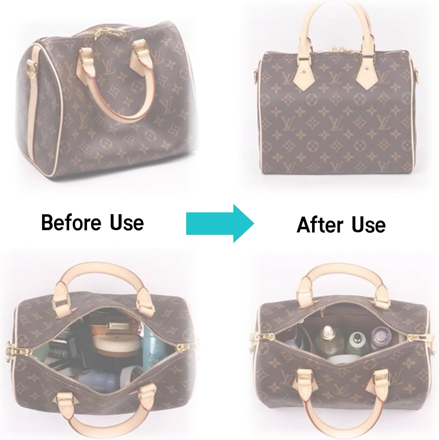 LinerLink Bag Organizer for Marc Jacobs The Micro Tote Bag (18L x 15H x 10D cm)|Handmade Custom Bag Insert|2mm Felt Bag Liner|Women Handbag Shaper (Black, Style B) - Image 3