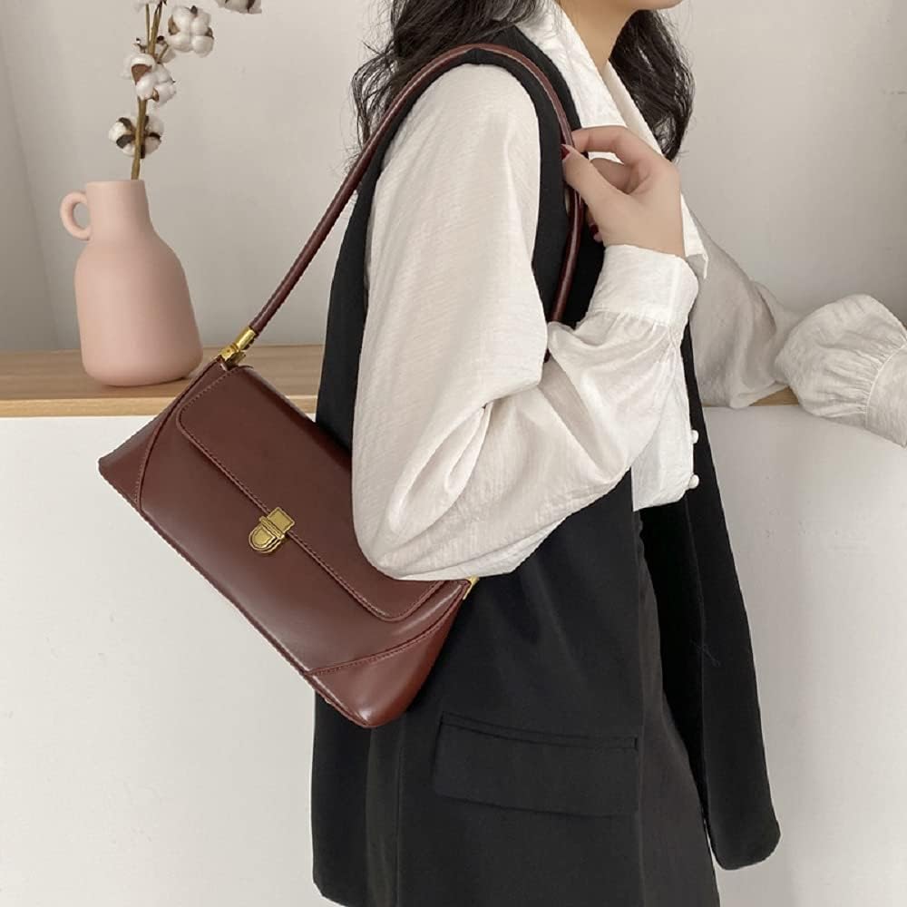 Small Clutch Shoulder Bag for Women Leather Mini Tote Handbag Purse with Buckle Closure - Image 7