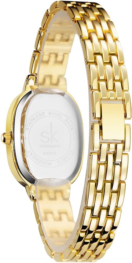 SK Women’s Oval-Shaped Crystal-Accented Solid Alloy Steel Bracelet Watch - Image 5