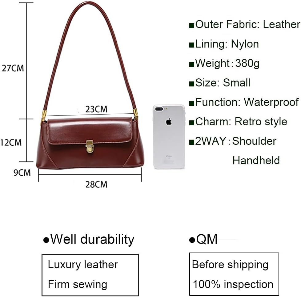Small Clutch Shoulder Bag for Women Leather Mini Tote Handbag Purse with Buckle Closure - Image 3