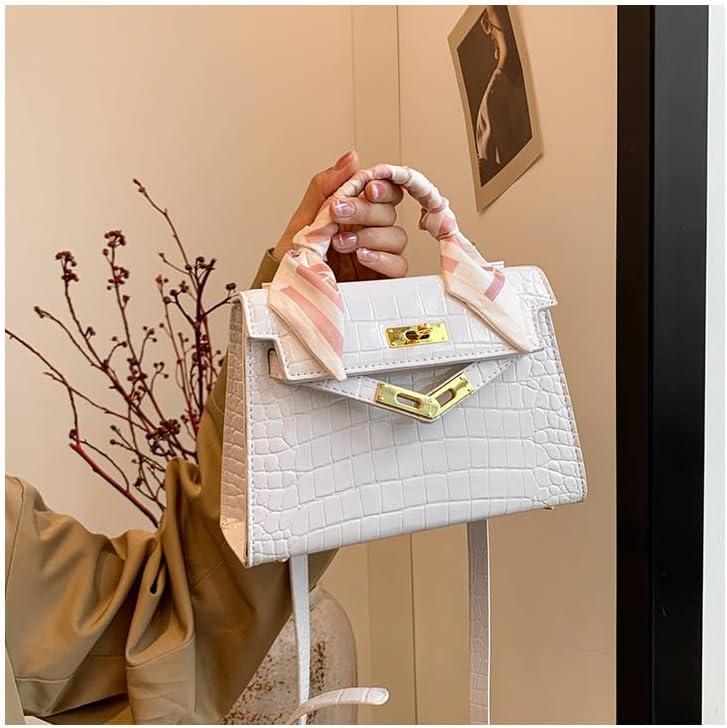 PRHAPER Portable Kelly Bag High-grade Texture Crocodile Ribbon Platinum Bag Elegant Shoulder Crossbody Bag - Image 9