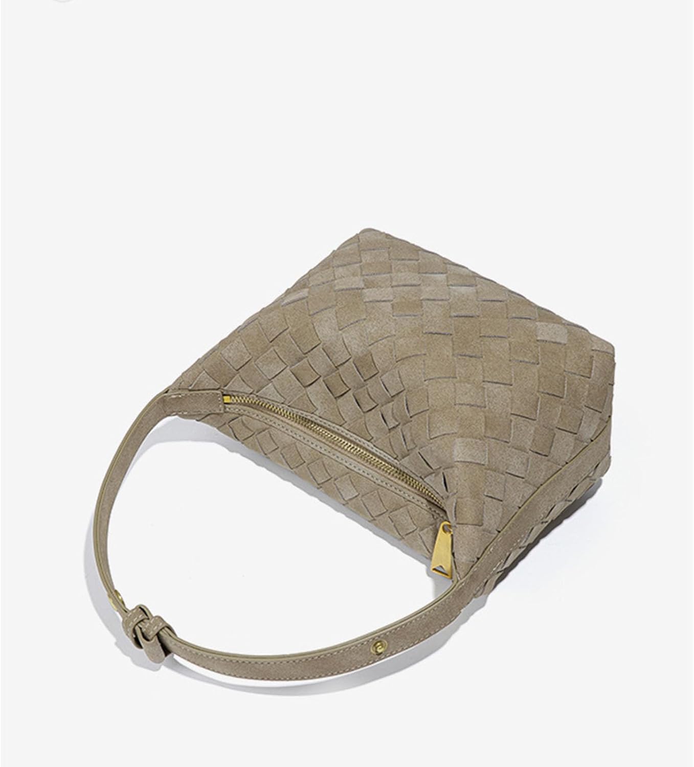 Luxurious Suede Hobo Bag - Women's Woven Leather Shoulder Bag with Spacious Interior - Image 9