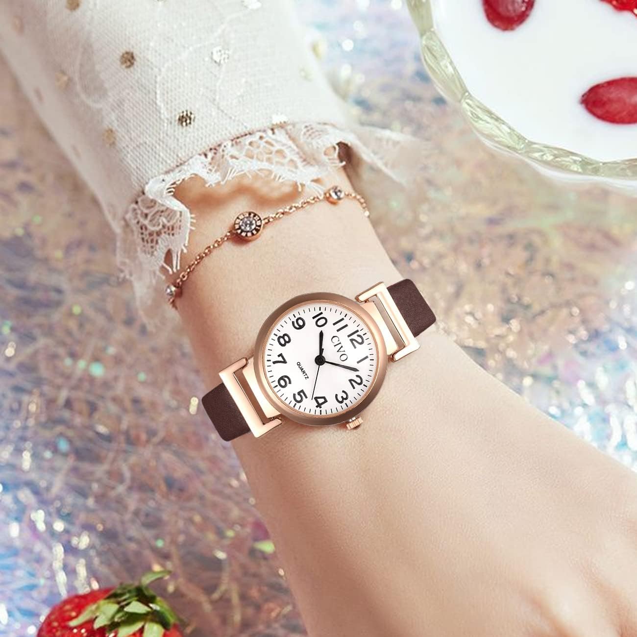 CIVO Womens Watch Small Waterproof Analog Quartz Leather Strap Wrist Watch Fashion Simple Elegant Ladies Dress Watches for Women - Image 8