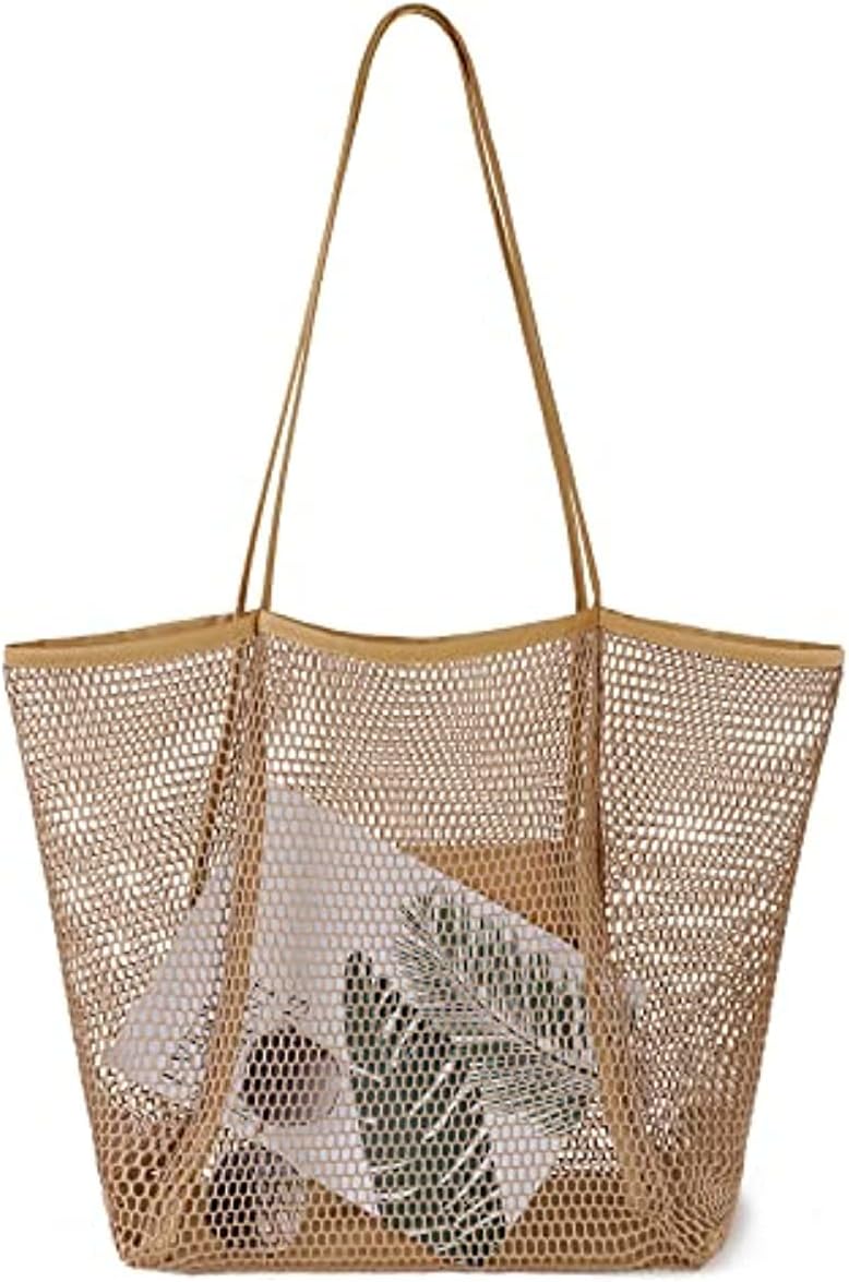 Mesh Beach Bag for Women Tote Bag beach tote bag Toys Storage Bag Large Shoulder Bag for Travel Gym Swimming - Image 2