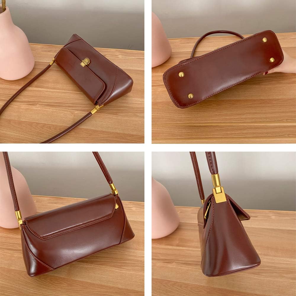 Small Clutch Shoulder Bag for Women Leather Mini Tote Handbag Purse with Buckle Closure - Image 6