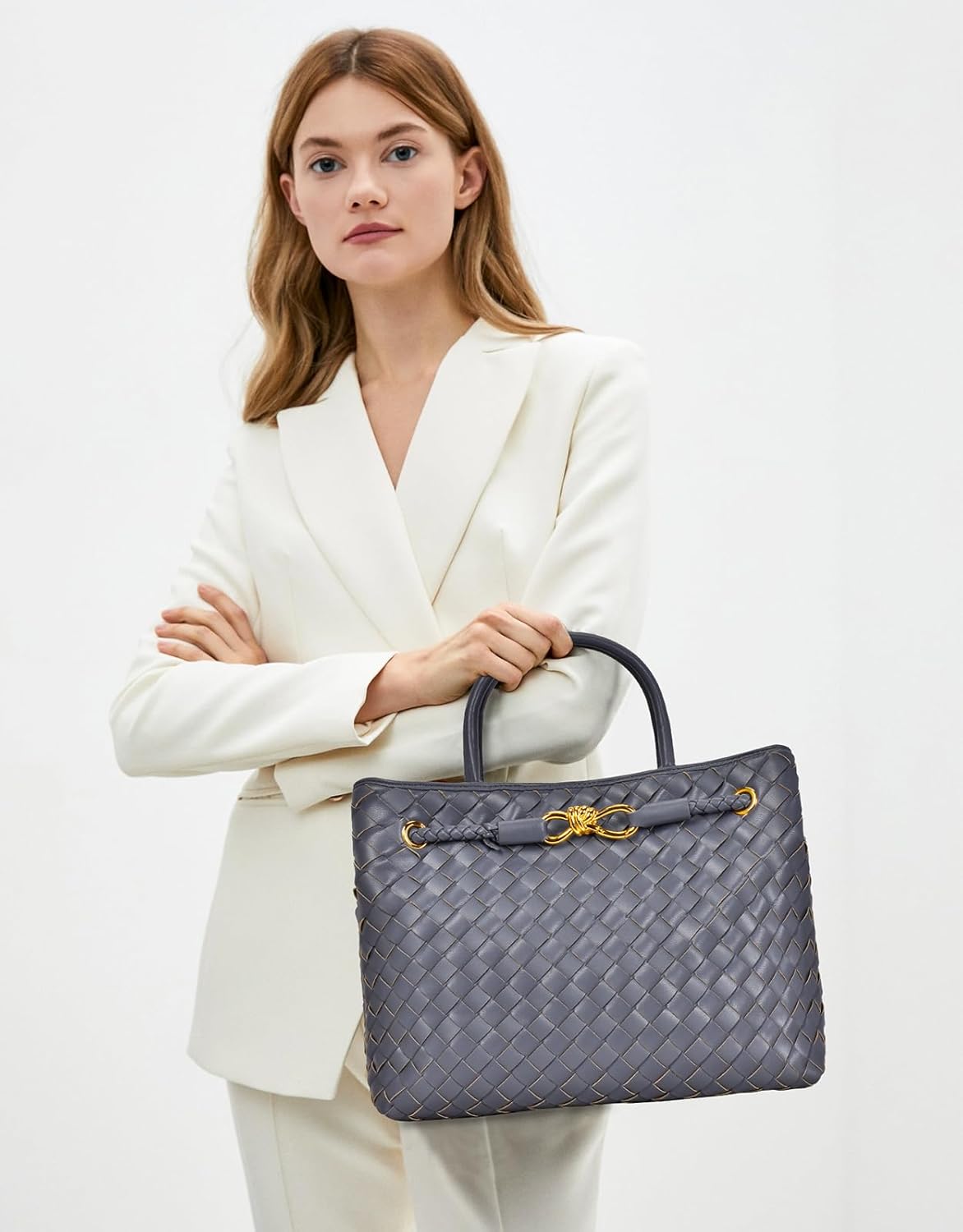 Woven Bag for Women, Small Tote Bag Hobo Bag Crossbody Bags PU Leather Handmade Woven Purses Gift For Women - Image 7