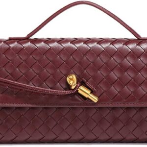 Women’s Handmade Woven Evening Bag PU Leather Handbags Shoulder Bag Crossbody Clutch Purse for Women Women’s Handmade Woven Evening Bag PU Leather Handbags Shoulder Bag Crossbody Clutch Purse for Women