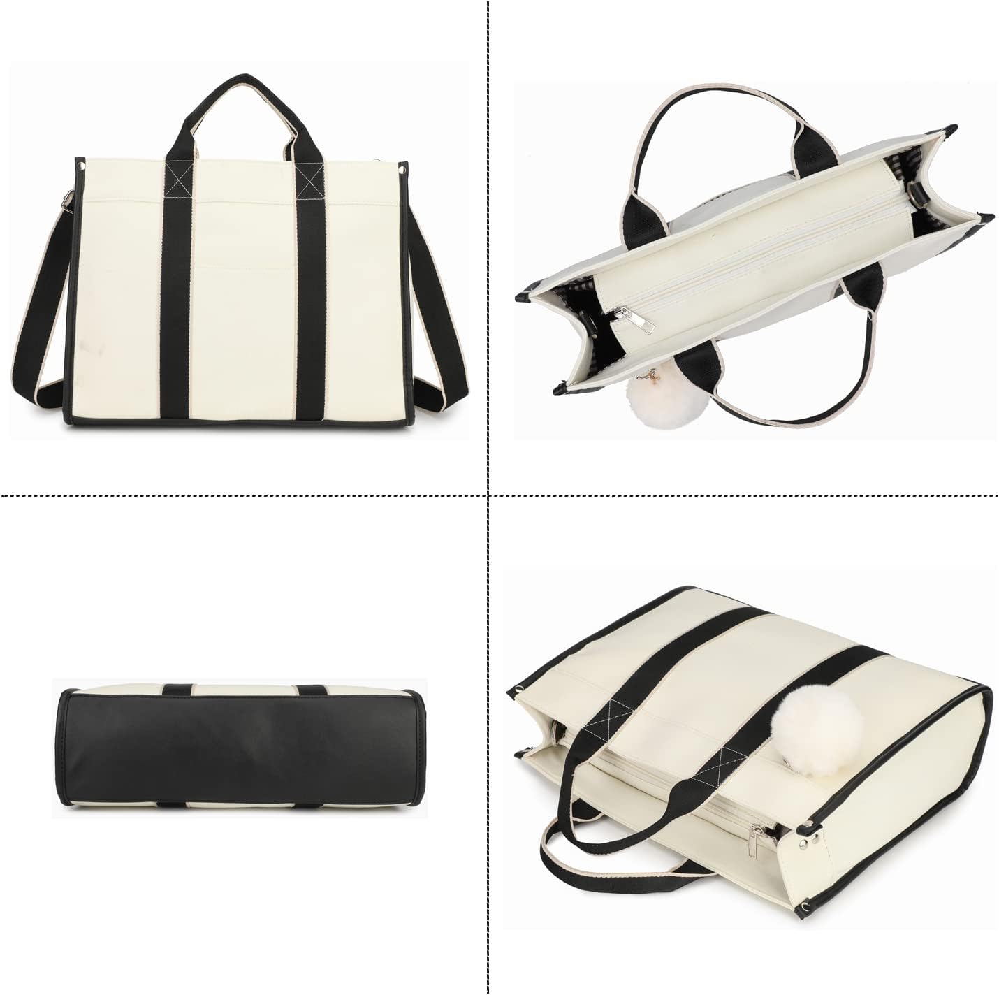 Barsine Women’s Lightweight Tote Bag for Work with 15.6 Inch Laptop/Computer Compartment Water Bottle Pockets - Image 6