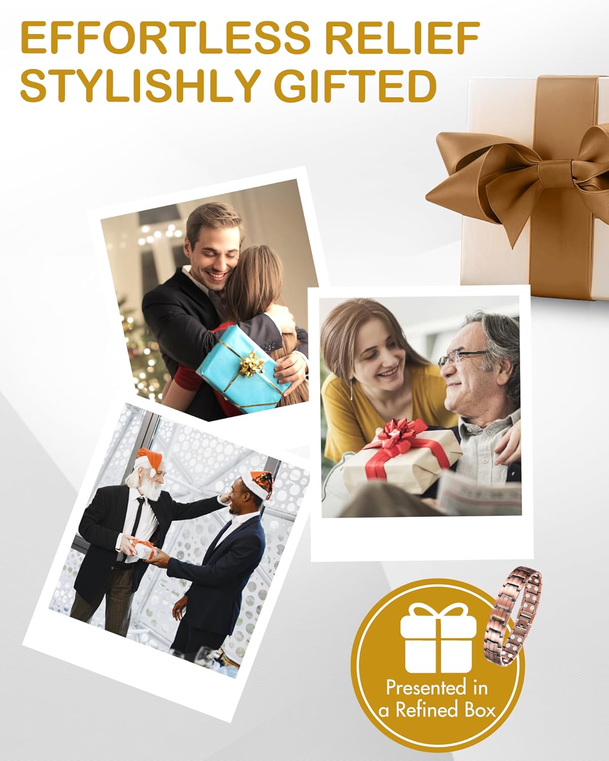 Feraco Men's Copper Magnetic Bracelet Elegant 99.99% Solid Copper Bracelets with Double-Row Strong Magnets, Magnetic Field Therapy Jewelry - Image 8