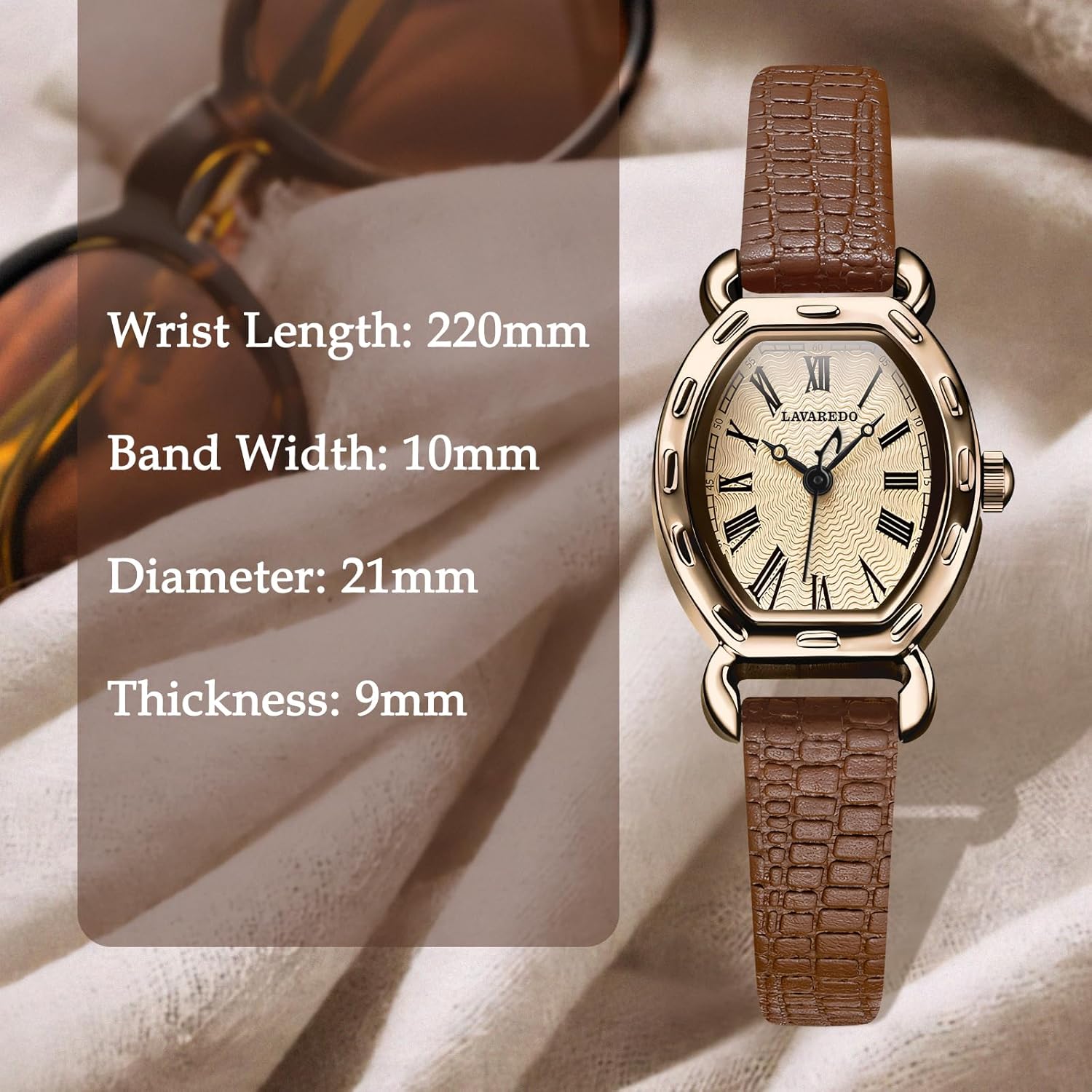 Womens Watch Dainty Elegant Lychee Leather Band Ladies Watch Gift for Anniversary Birthday Timelexss Retro Quartz Analog Wrist Watch for Women Montre Femme Cadeaux - Image 5