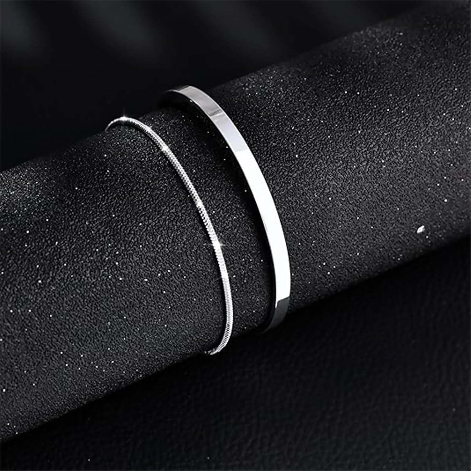 Stackable Bracelets for Men 14K Gold Plated Bracelet Sets Dainty Chain Bangle Cuff Bracelet for Boys Cuban Link Adjustable Bracelet for Mens Jewelry - Image 6