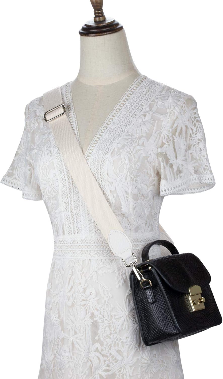 Allzedream Purse Straps Replacement Crossbody Bags Handbag Wide Canvas Leather Adjustable - Image 2