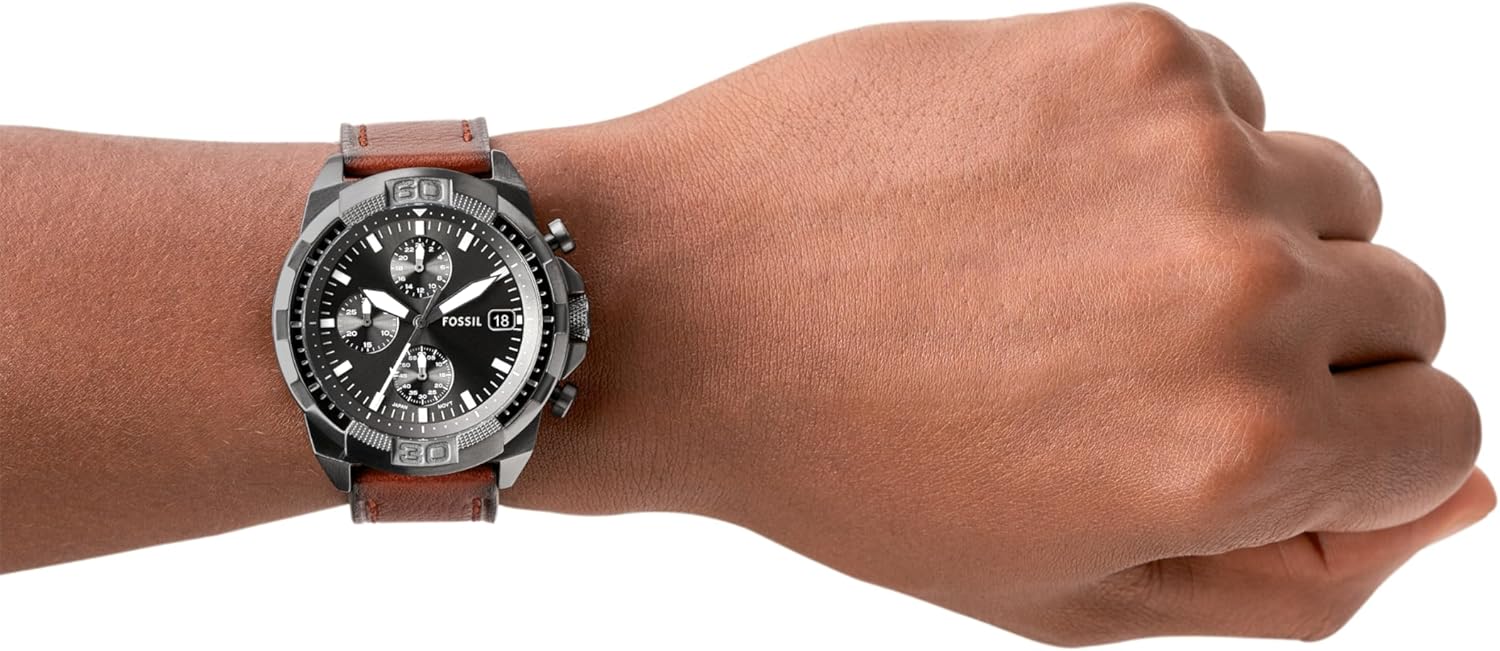 Fossil Men's Bronson Quartz Casual Watch with Stainless Steel or Leather Band - Image 4