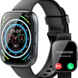 Smartwatch for Men Women(Answer/Make Calls), 1.95″ HD Touch Screen Fitness Watch with Sleep Monitor, 110+ Sports Modes, IP68 Activity Trackers Compatible with Android iOS, Black Smartwatch for Men Women(Answer/Make Calls), 1.95″ HD Touch Screen Fitness Watch with Sleep Monitor, 110+ Sports Modes, IP68 Activity Trackers Compatible with Android iOS, Black