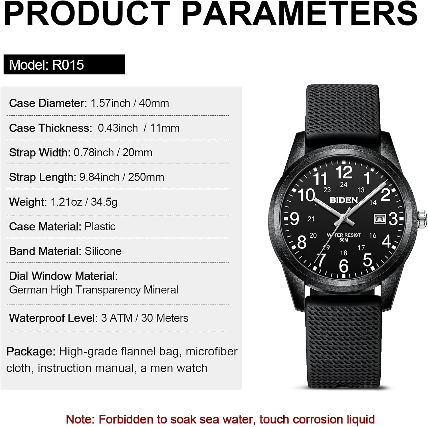 Mens Watches Analog Quartz Sports Unisex Watch 30M Waterproof Watches for Men Women Military Time Glowing Easy to Read Dial with Date Wrist Watches for Men Fashion Casual Designer Watch - Image 9